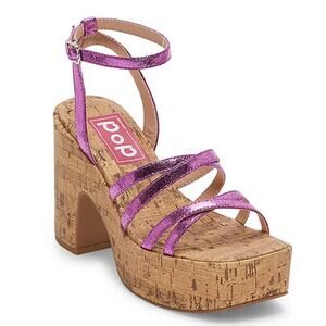 Pop Womens Admission Heeled Sandals Pink Fuschia Size 8M